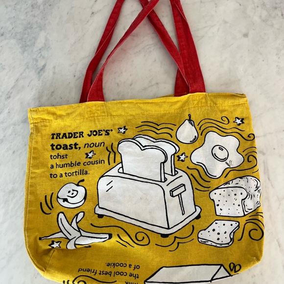Trader Joe’s Yellow and Red Tote Bag - Picture 2 of 7